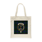 Canvas Tote Bags Royal Scottish Davidson Modern Clan Badge Tartan Plaid Tote Bag - Scotstee Shop