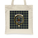 Canvas Tote Bags Royal Scottish Davidson Of Tulloch Dress Clan Badge Tartan Plaid Tote Bag - Scotstee Shop