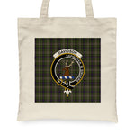 Canvas Tote Bags Royal Scottish Davidson Tulloch Dress Clan Badge Tartan Plaid Tote Bag - Scotstee Shop