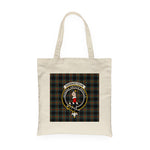 Canvas Tote Bags Royal Scottish Dennistoun Clan Badge Tartan Plaid Tote Bag - Scotstee Shop