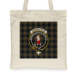 Canvas Tote Bags Royal Scottish Dennistoun Clan Badge Tartan Plaid Tote Bag - Scotstee Shop