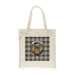 Canvas Tote Bags Royal Scottish Douglas Grey Modern Clan Badge Tartan Plaid Tote Bag - Scotstee Shop