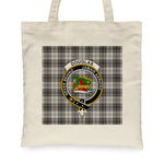 Canvas Tote Bags Royal Scottish Douglas Grey Modern Clan Badge Tartan Plaid Tote Bag - Scotstee Shop