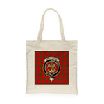 Canvas Tote Bags Royal Scottish Drummond Clan Badge Tartan Plaid Tote Bag - Scotstee Shop