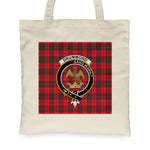 Canvas Tote Bags Royal Scottish Drummond Modern Clan Badge Tartan Plaid Tote Bag - Scotstee Shop