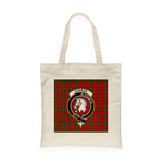 Canvas Tote Bags Royal Scottish Dunbar Clan Badge Tartan Plaid Tote Bag - Scotstee Shop