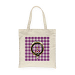 Canvas Tote Bags Royal Scottish Dunlop Dress Clan Badge Tartan Plaid Tote Bag - Scotstee Shop