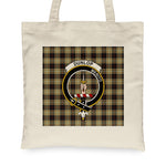 Canvas Tote Bags Royal Scottish Dunlop Hunting Clan Badge Tartan Plaid Tote Bag - Scotstee Shop