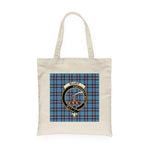 Canvas Tote Bags Royal Scottish Elliot Ancient Clan Badge Tartan Plaid Tote Bag - Scotstee Shop