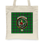 Canvas Tote Bags Royal Scottish Elphinstone Hunting Clan Badge Tartan Plaid Tote Bag - Scotstee Shop