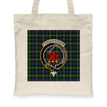 Canvas Tote Bags Royal Scottish Farquharson Modern Clan Badge Tartan Plaid Tote Bag - Scotstee Shop
