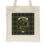 Canvas Tote Bags Royal Scottish Ferguson Modern Clan Badge Tartan Plaid Tote Bag - Scotstee Shop