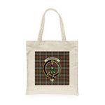 Canvas Tote Bags Royal Scottish Ferguson Weathered Clan Badge Tartan Plaid Tote Bag - Scotstee Shop