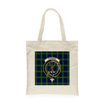 Canvas Tote Bags Royal Scottish Forbes Modern Clan Badge Tartan Plaid Tote Bag - Scotstee Shop