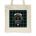 Canvas Tote Bags Royal Scottish Forbes Modern Clan Badge Tartan Plaid Tote Bag - Scotstee Shop