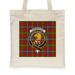 Canvas Tote Bags Royal Scottish Forrester Clan Badge Tartan Plaid Tote Bag - Scotstee Shop