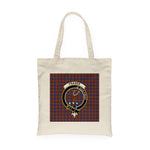 Canvas Tote Bags Royal Scottish Fraser Of Lovat Clan Badge Tartan Plaid Tote Bag - Scotstee Shop