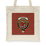 Canvas Tote Bags Royal Scottish Fraser Weathered Clan Badge Tartan Plaid Tote Bag - Scotstee Shop