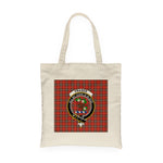 Canvas Tote Bags Royal Scottish Fraser Weathered Clan Badge Tartan Plaid Tote Bag - Scotstee Shop