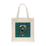 Canvas Tote Bags Royal Scottish Glen Ancient Clan Badge Tartan Plaid Tote Bag - Scotstee Shop