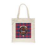 Canvas Tote Bags Royal Scottish Graham Of Menteith Pink Clan Badge Tartan Plaid Tote Bag - Scotstee Shop