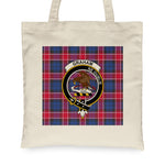 Canvas Tote Bags Royal Scottish Graham Of Menteith Pink Clan Badge Tartan Plaid Tote Bag - Scotstee Shop