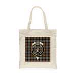 Canvas Tote Bags Royal Scottish Gunn Weathered Clan Badge Tartan Plaid Tote Bag - Scotstee Shop