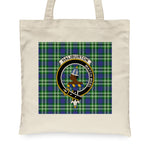Canvas Tote Bags Royal Scottish Haliburton Clan Badge Tartan Plaid Tote Bag - Scotstee Shop