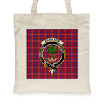 Canvas Tote Bags Royal Scottish Hamilton Clan Badge Tartan Plaid Tote Bag - Scotstee Shop