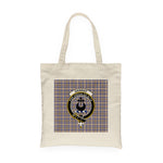 Canvas Tote Bags Royal Scottish Hannay Clan Badge Tartan Plaid Tote Bag - Scotstee Shop