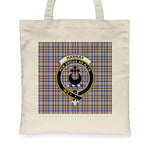 Canvas Tote Bags Royal Scottish Hannay Clan Badge Tartan Plaid Tote Bag - Scotstee Shop