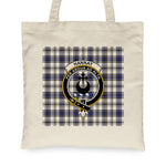 Canvas Tote Bags Royal Scottish Hannay Grey Clan Badge Tartan Plaid Tote Bag - Scotstee Shop
