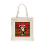 Canvas Tote Bags Royal Scottish Hepburn Ancient Clan Badge Tartan Plaid Tote Bag - Scotstee Shop