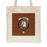 Canvas Tote Bags Royal Scottish Hepburn Clan Badge Tartan Plaid Tote Bag - Scotstee Shop