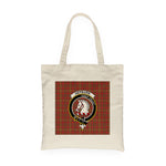 Canvas Tote Bags Royal Scottish Hepburn Clan Badge Tartan Plaid Tote Bag - Scotstee Shop