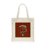 Canvas Tote Bags Royal Scottish Herries Clan Badge Tartan Plaid Tote Bag - Scotstee Shop