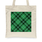 Canvas Tote Bags Royal Scottish Hibernian FC Clan Badge Tartan Plaid Tote Bag - Scotstee Shop