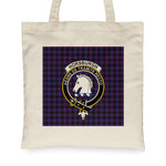 Canvas Tote Bags Royal Scottish Horsburgh Clan Badge Tartan Plaid Tote Bag - Scotstee Shop