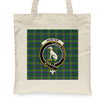 Canvas Tote Bags Royal Scottish Hunter Of Hunterston Clan Badge Tartan Plaid Tote Bag - Scotstee Shop
