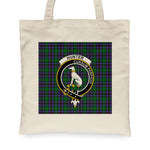 Canvas Tote Bags Royal Scottish Hunter Of Peebleshire Clan Badge Tartan Plaid Tote Bag - Scotstee Shop