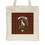 Canvas Tote Bags Royal Scottish Hunter USA Clan Badge Tartan Plaid Tote Bag - Scotstee Shop