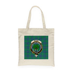 Canvas Tote Bags Royal Scottish Irvine Ancient Clan Badge Tartan Plaid Tote Bag - Scotstee Shop