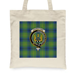 Canvas Tote Bags Royal Scottish Johnstone Ancient Clan Badge Tartan Plaid Tote Bag - Scotstee Shop