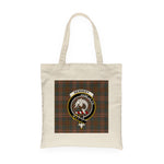 Canvas Tote Bags Royal Scottish Kennedy Weathered Clan Badge Tartan Plaid Tote Bag - Scotstee Shop