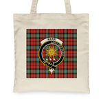 Canvas Tote Bags Royal Scottish Kerr Ancient Clan Badge Tartan Plaid Tote Bag - Scotstee Shop