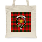 Canvas Tote Bags Royal Scottish Kerr Modern Clan Badge Tartan Plaid Tote Bag - Scotstee Shop
