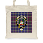 Canvas Tote Bags Royal Scottish Kinnaird Clan Badge Tartan Plaid Tote Bag - Scotstee Shop