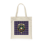 Canvas Tote Bags Royal Scottish Kinnaird Clan Badge Tartan Plaid Tote Bag - Scotstee Shop