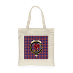 Canvas Tote Bags Royal Scottish Laing Of Archiestown Clan Badge Tartan Plaid Tote Bag - Scotstee Shop