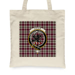 Canvas Tote Bags Royal Scottish Little Dress Clan Badge Tartan Plaid Tote Bag - Scotstee Shop
